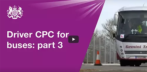 Driving large passenger vehicle in the UK CPC course exam PCV bus driver