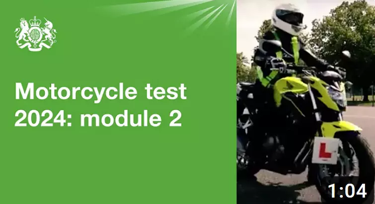 Module two practical exam riding motorbike motorcycle