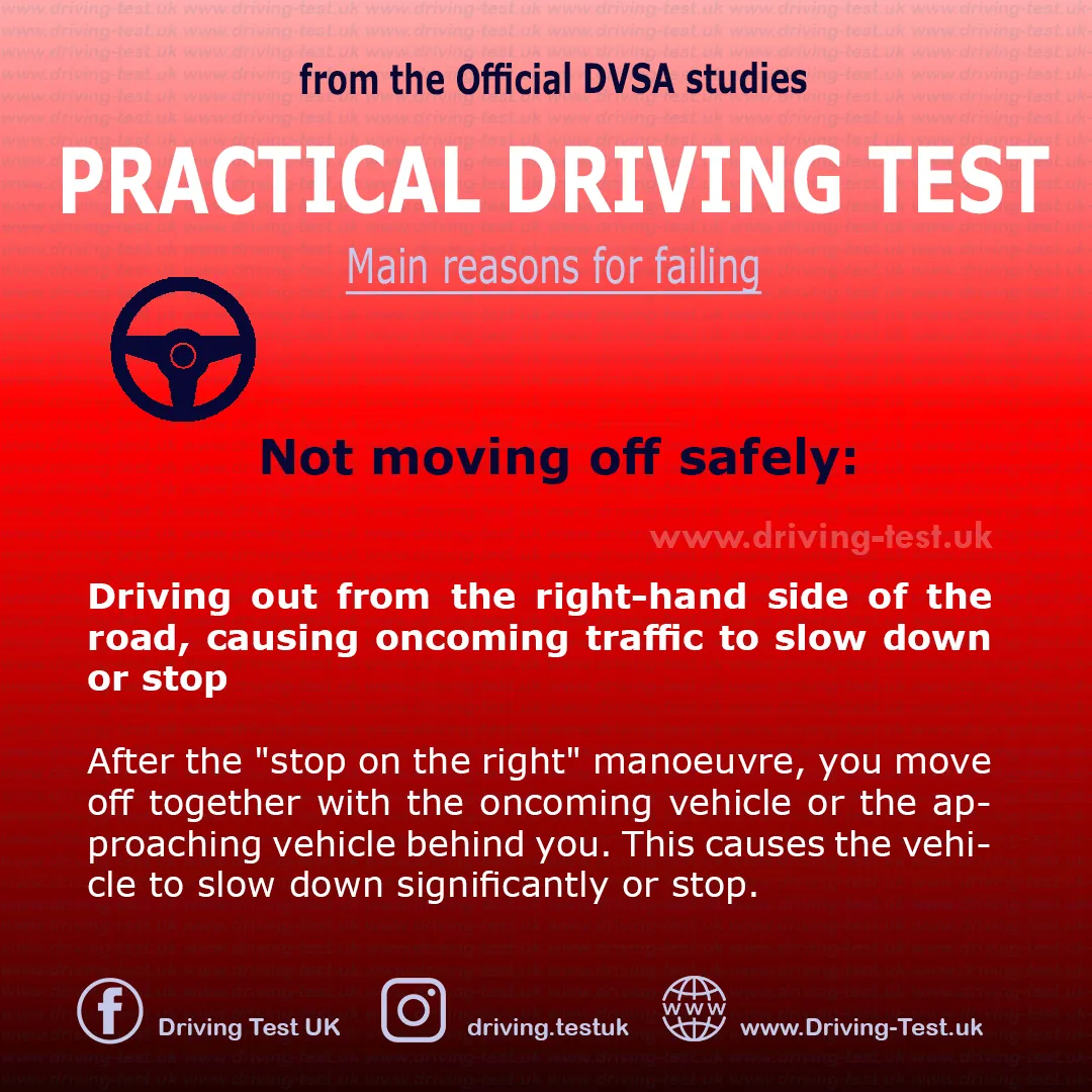 Driving out from the right-hand side of the road, causing oncoming traffic to slow down or stop