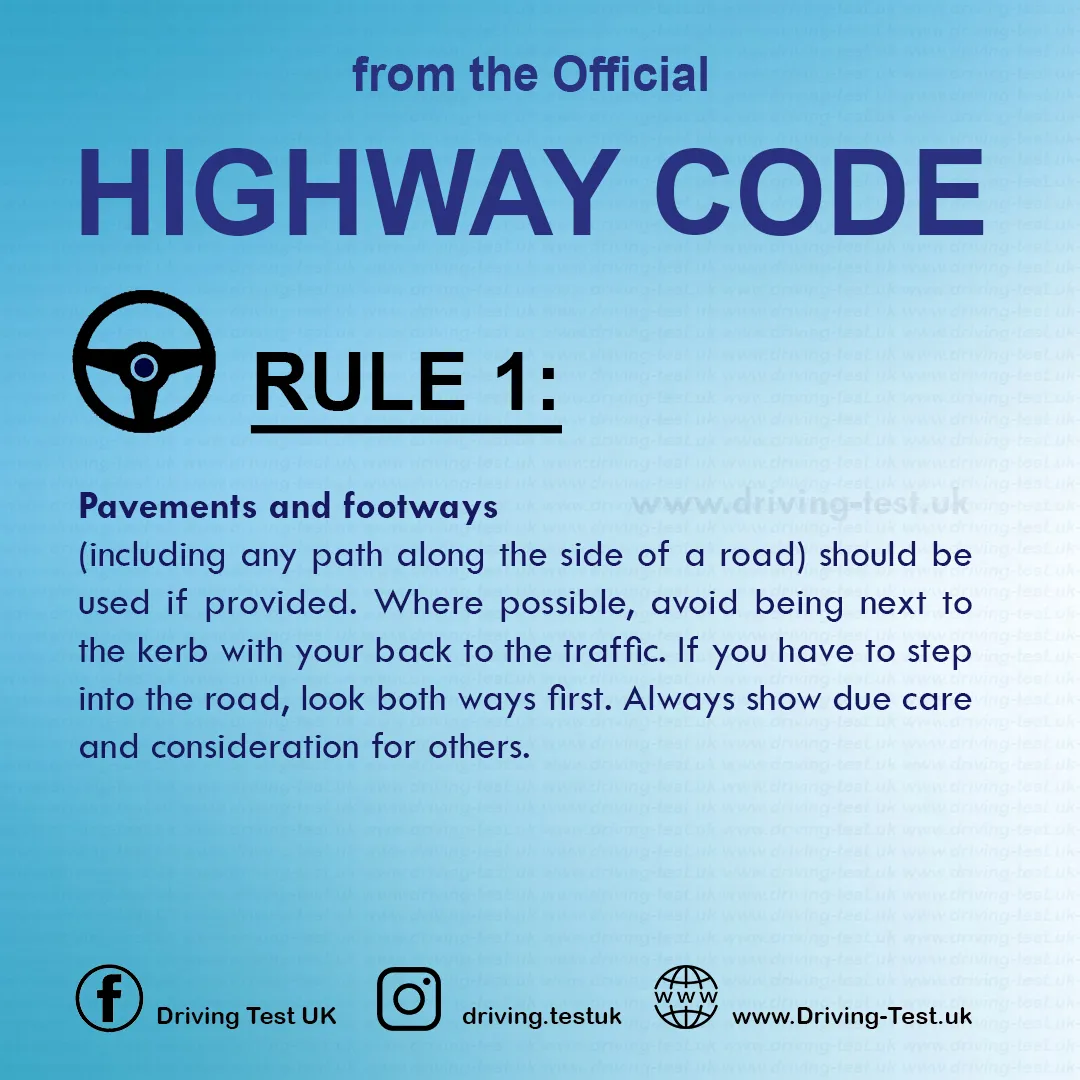 The Highway Code UK pdf Driving Rules for pedestrians Rule 1