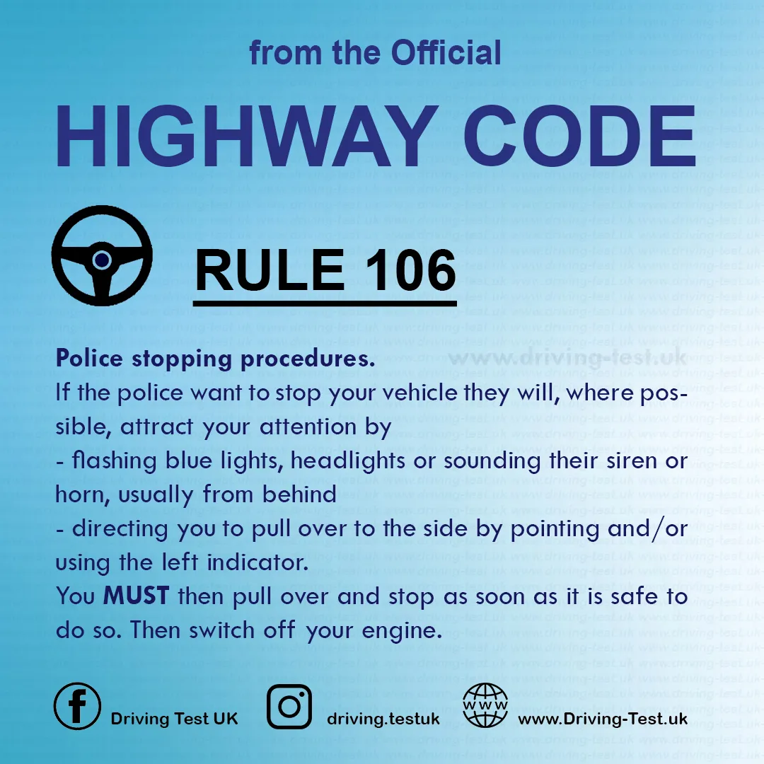 Road rules signs markings in the UK DVLA Rule 106