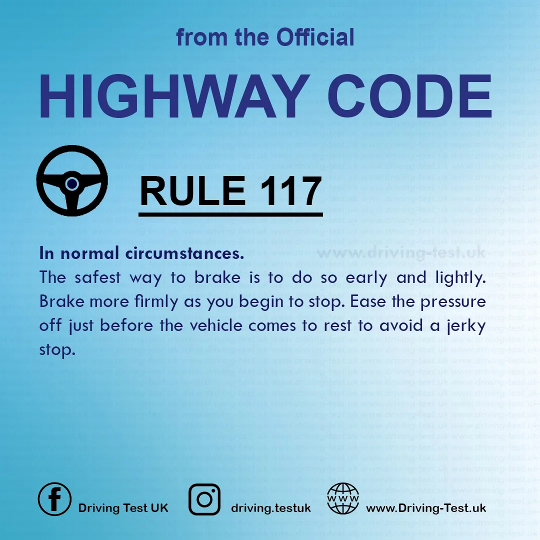 Road rules signs markings in the UK DVLA Rule 117