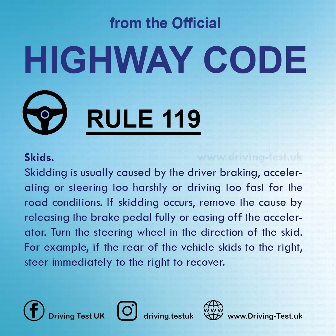 Road rules signs markings in the UK DVLA Rule 119