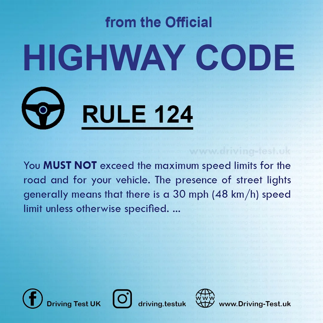 Road rules signs markings in the UK DVLA Rule 124