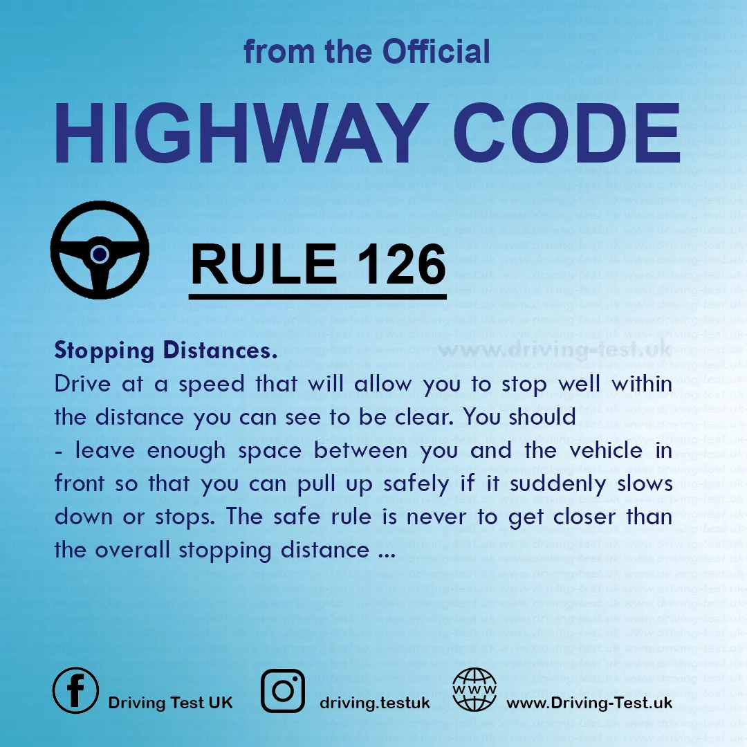 Road rules signs markings in the UK DVLA Rule 126