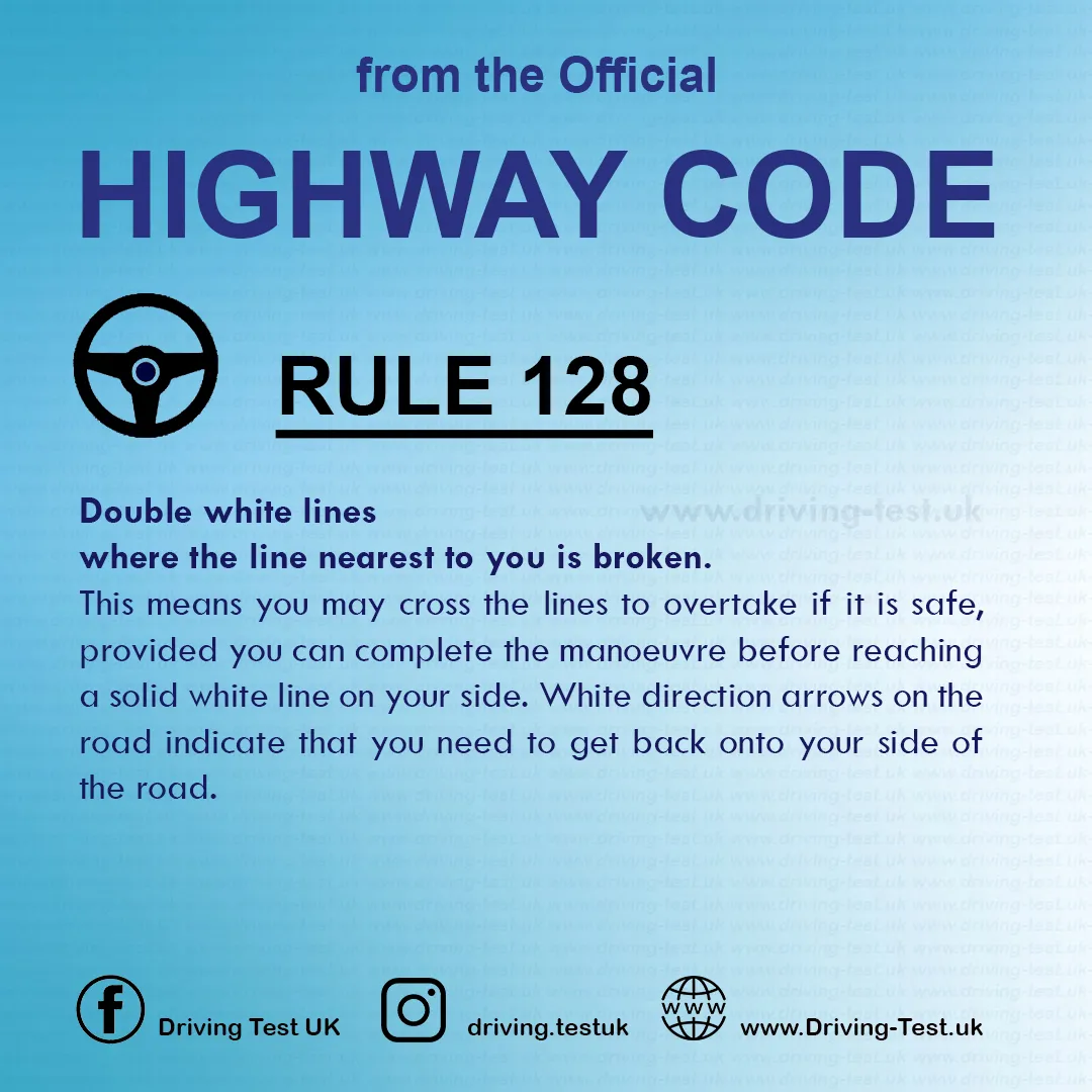 Road rules signs markings in the UK DVLA Rule 128