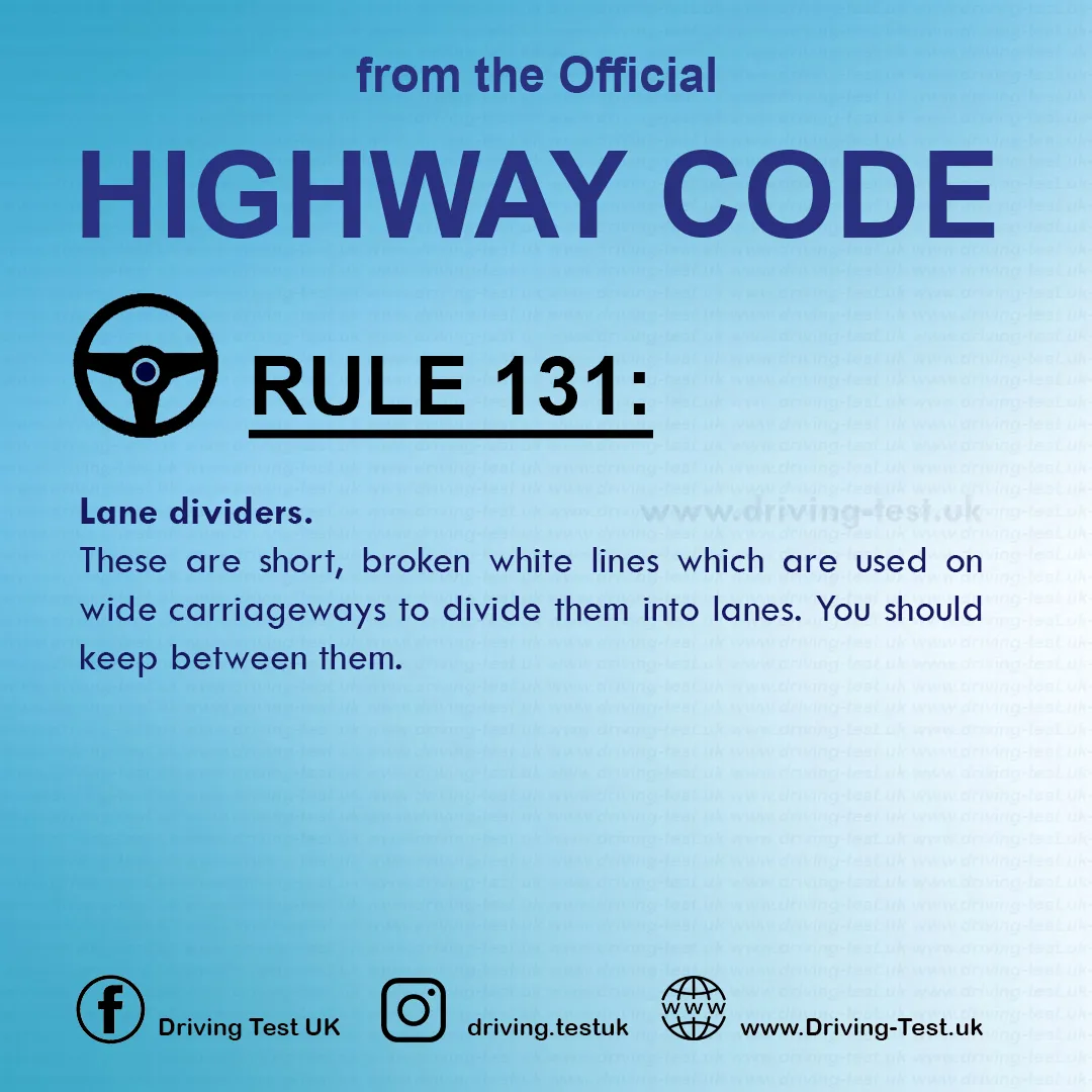 Road rules signs markings in the UK DVLA Rule 131