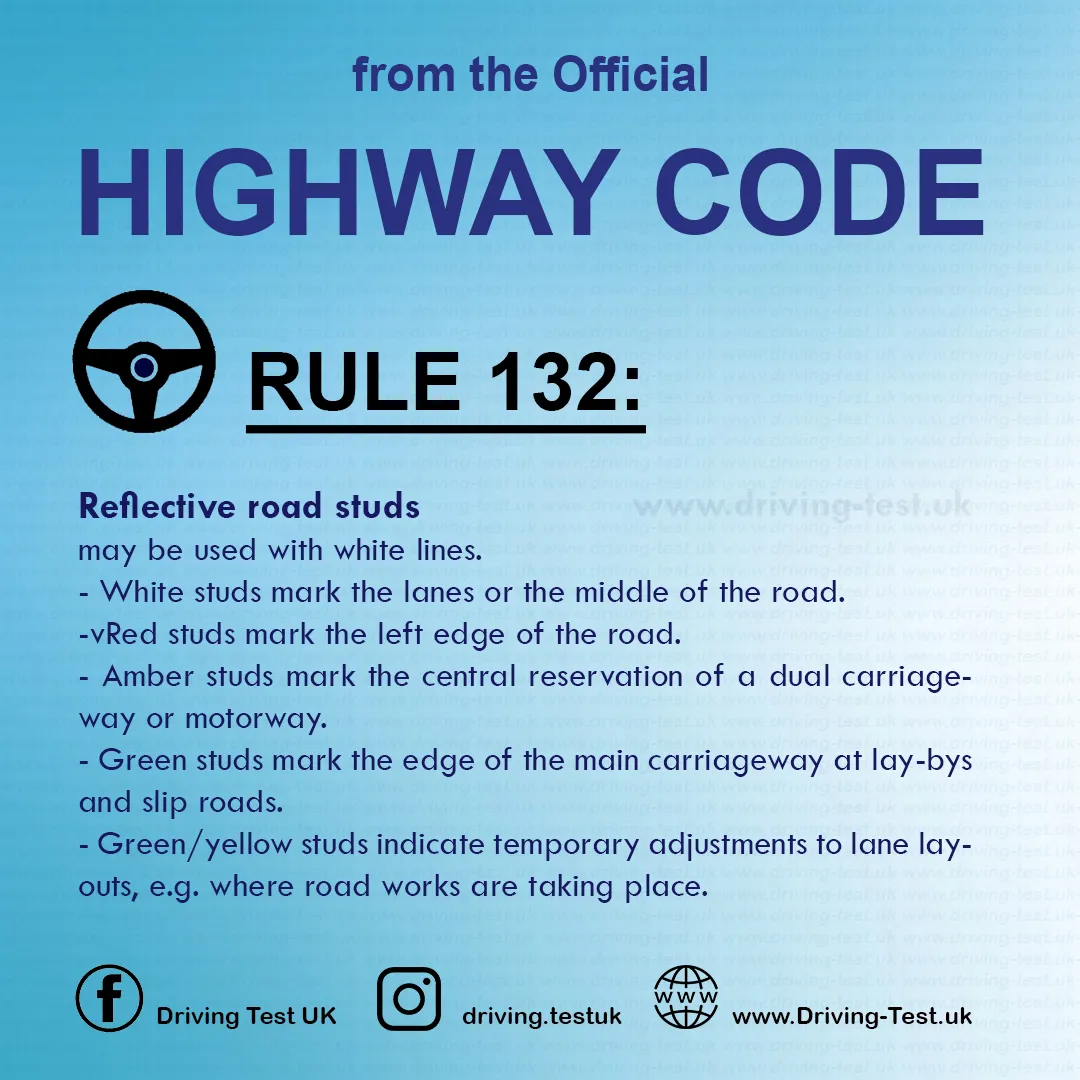 Road rules signs markings in the UK DVLA Rule 132