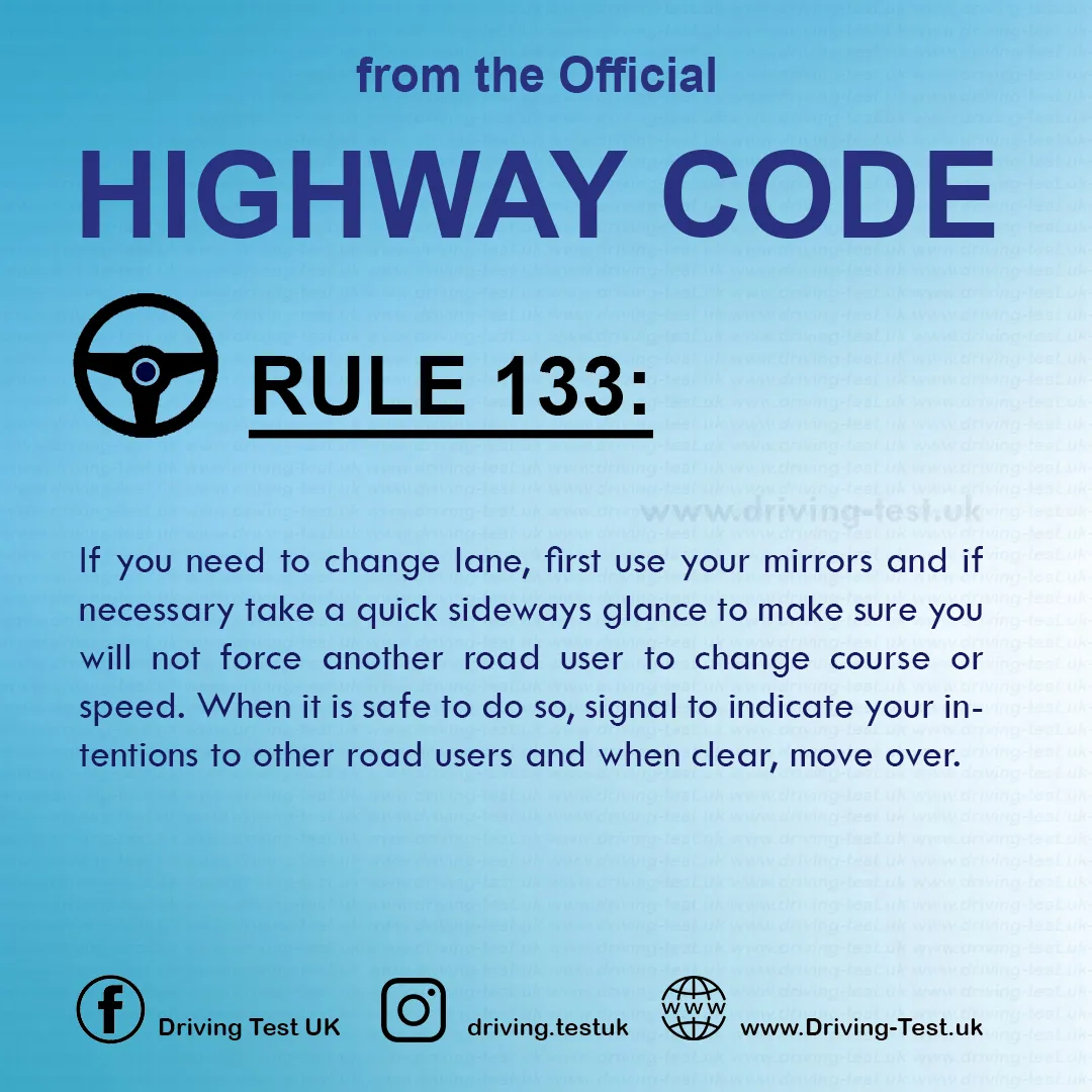 Road rules signs markings in the UK DVLA Rule 133
