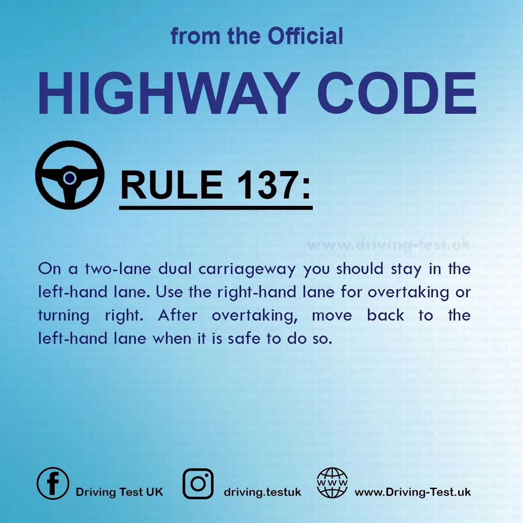 Road rules signs markings in the UK DVLA Rule 137