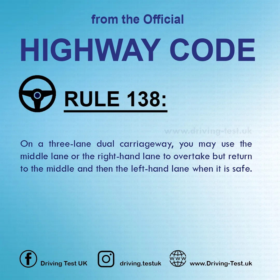Road rules signs markings in the UK DVLA Rule 138