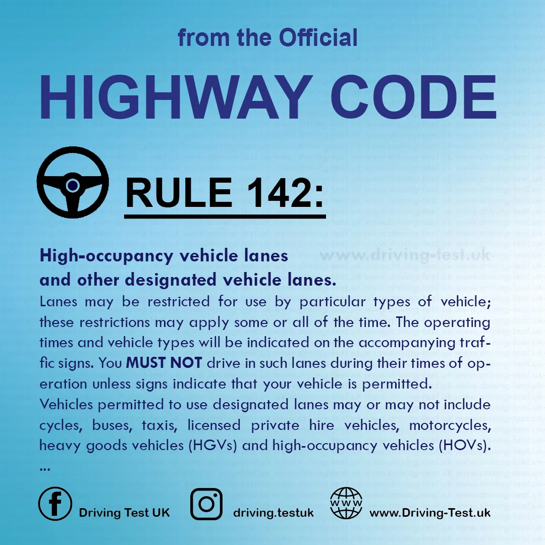 Road rules signs markings in the UK DVLA Rule 142