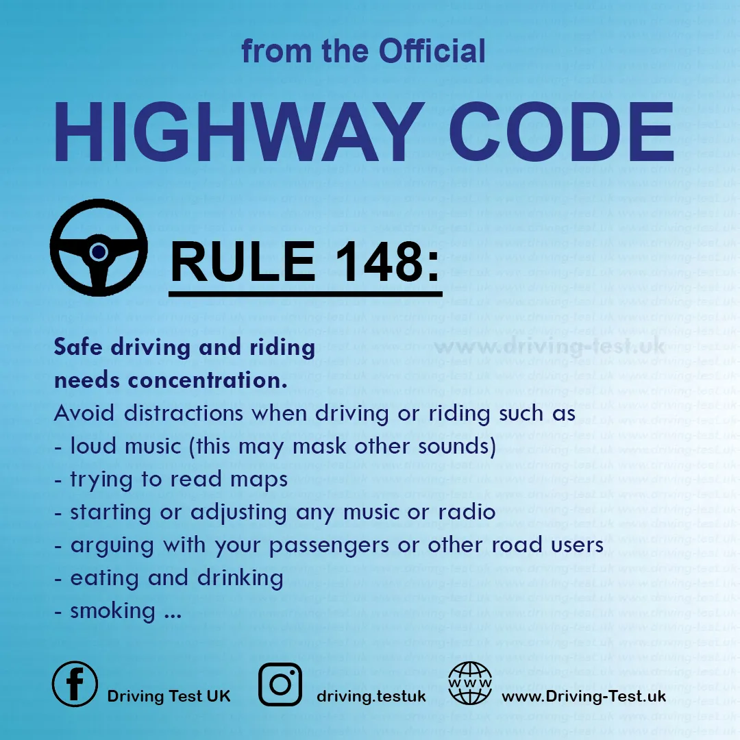 Road rules signs markings in the UK DVLA Rule 148