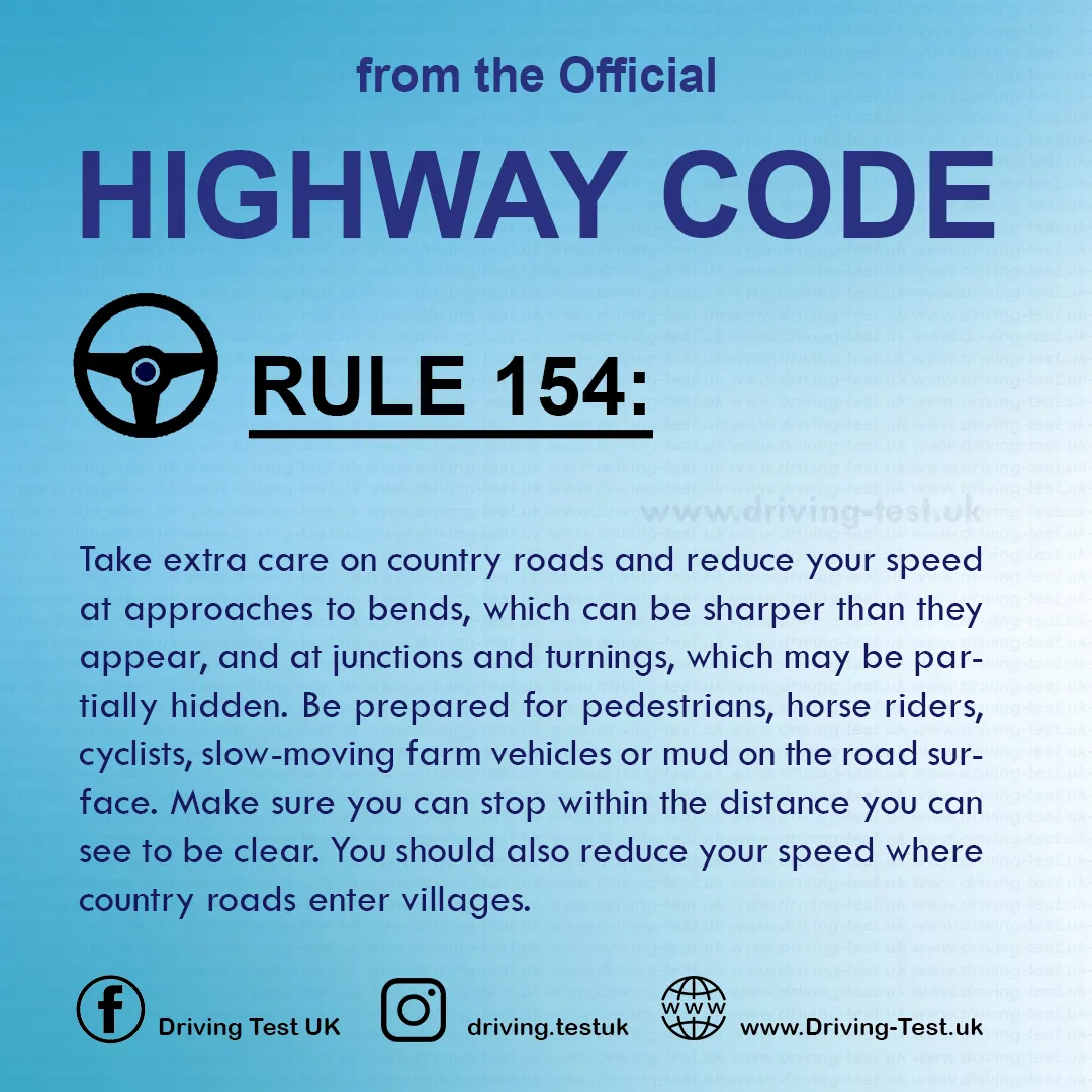 Road rules signs markings in the UK DVLA Rule 154