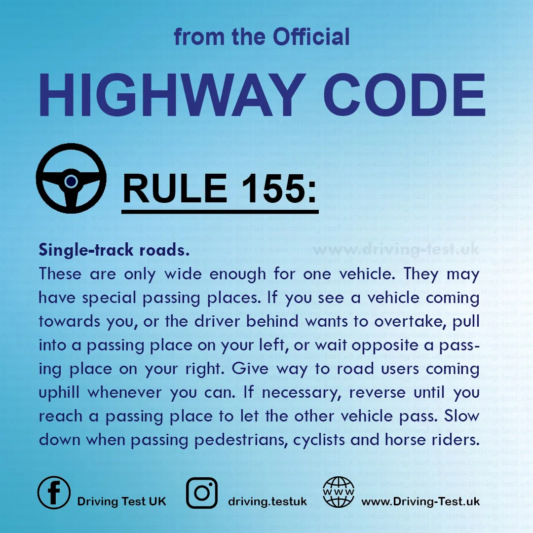 Road rules signs markings in the UK DVLA Rule 155