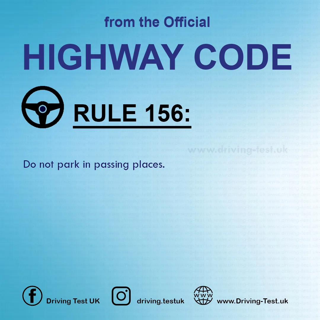 Road rules signs markings in the UK DVLA Rule 156