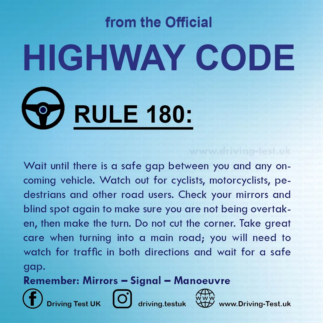 The Official Highway Code of Great Britain free pdf Using the road Rule 180