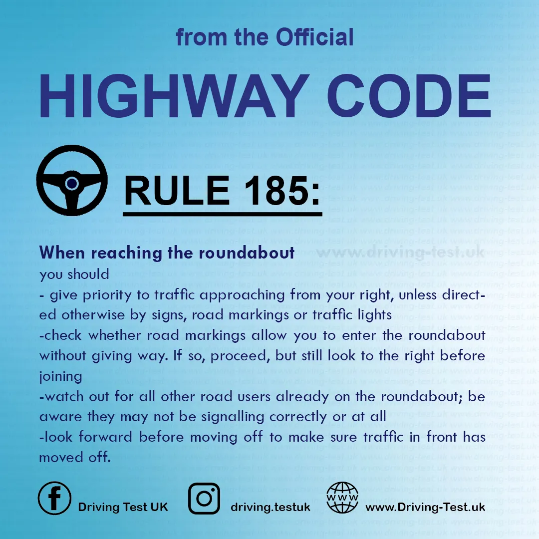The Official Highway Code of Great Britain free pdf Using the road Rule 185