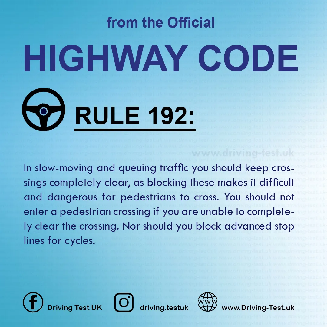 The Official Highway Code of Great Britain free pdf Using the road Rule 192
