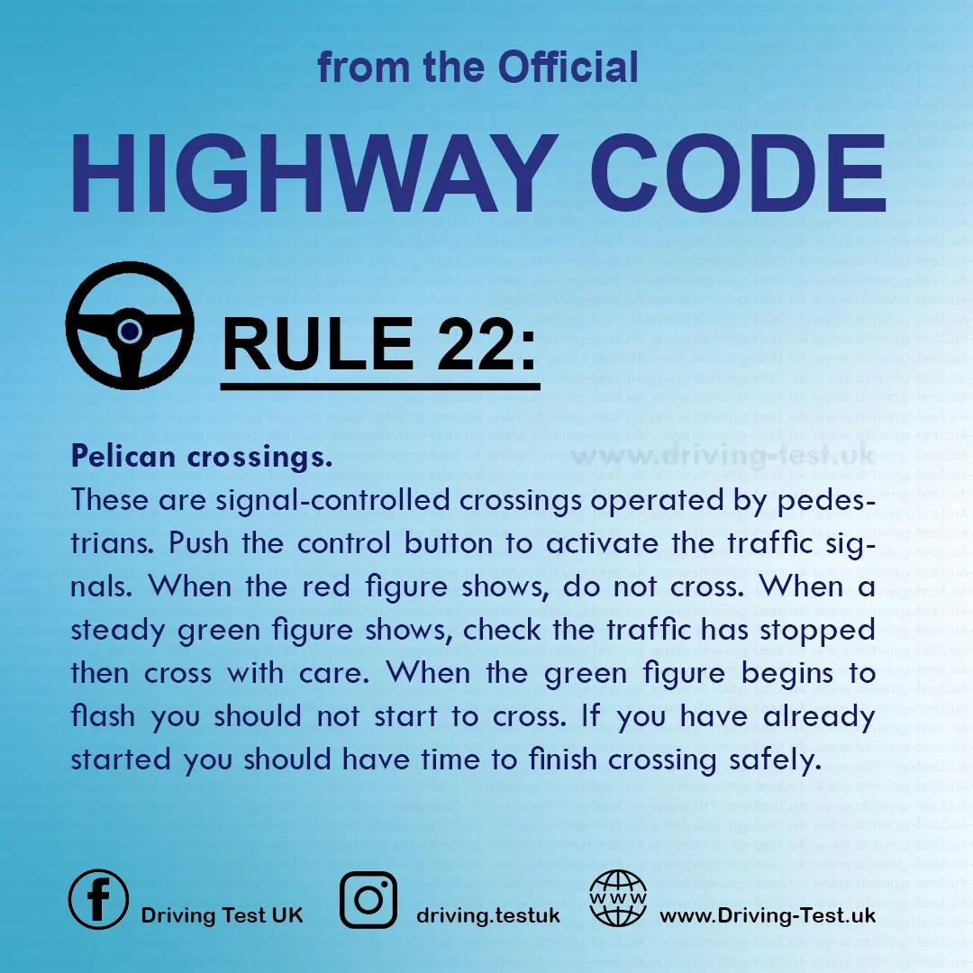 The Highway Code UK pdf Driving Rules for pedestrians Rule 22