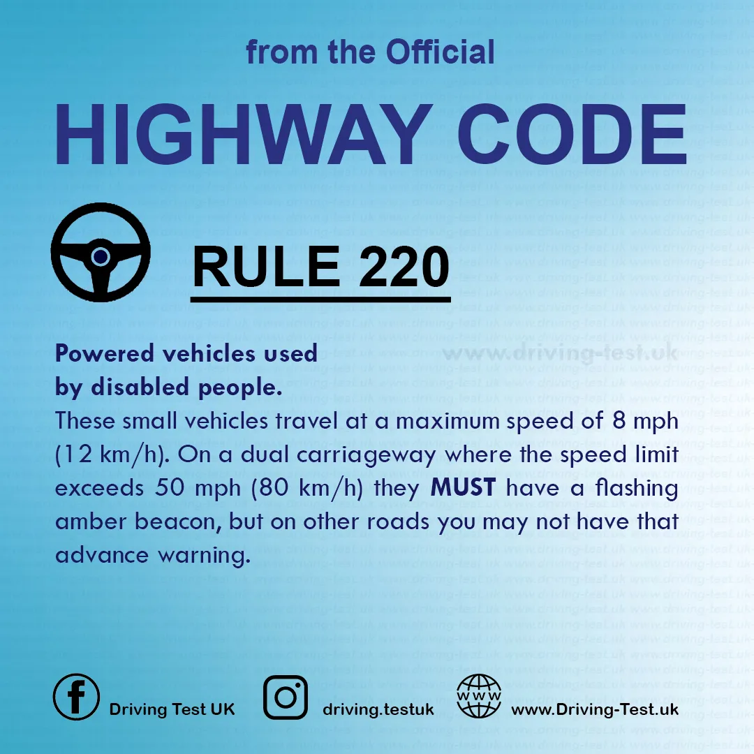 Vulnerable road users requiring extra care Highway Code UK driving licence Rule 220