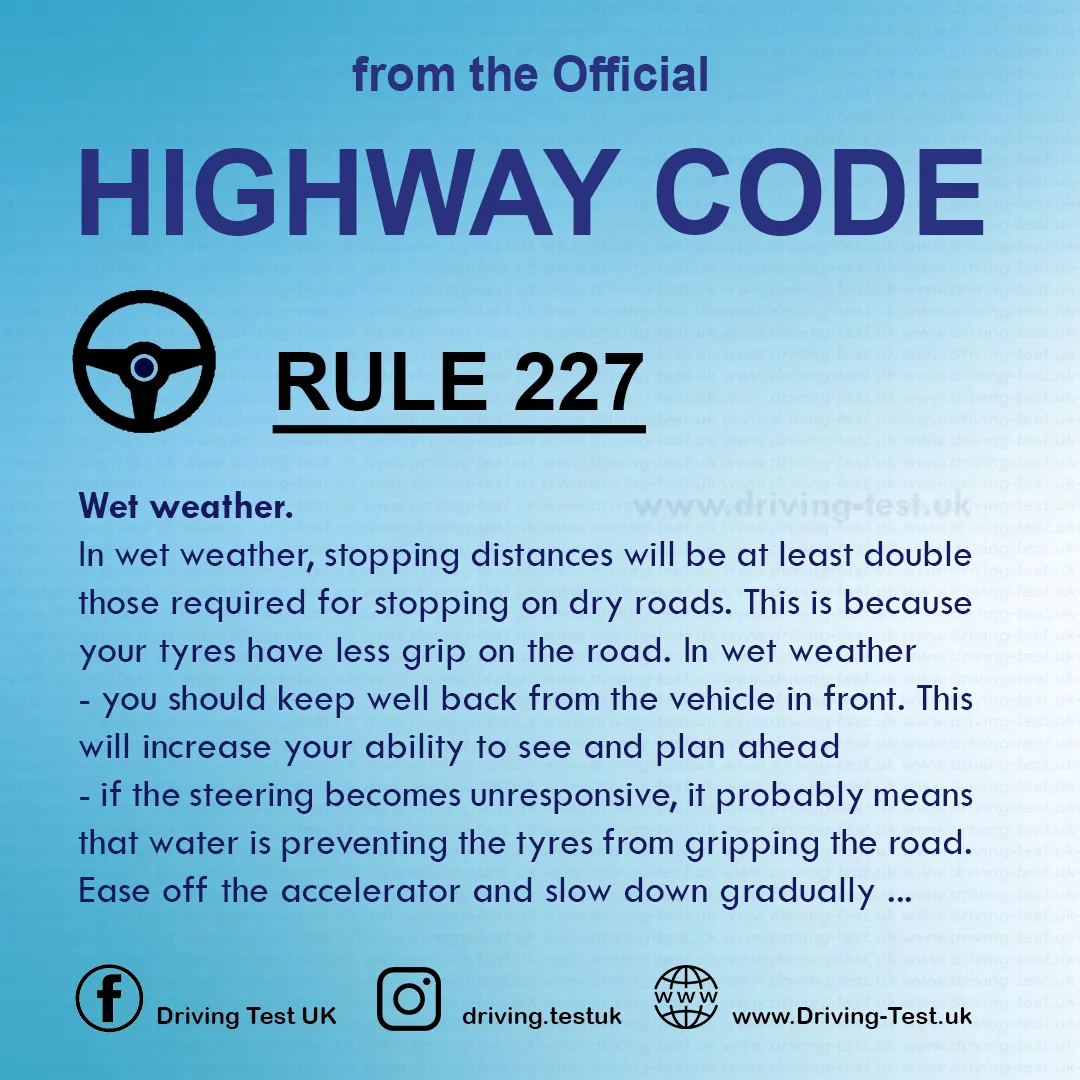 The Highway Code UK 2024 pdf Driving in adverse weather conditions Rule 227