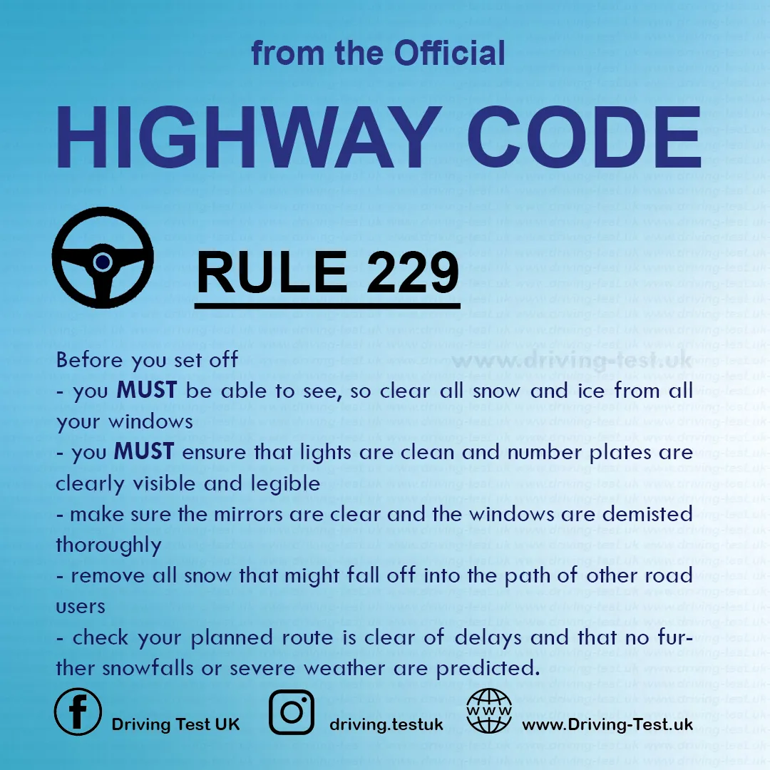 The Highway Code UK 2024 pdf Driving in adverse weather conditions Rule 229