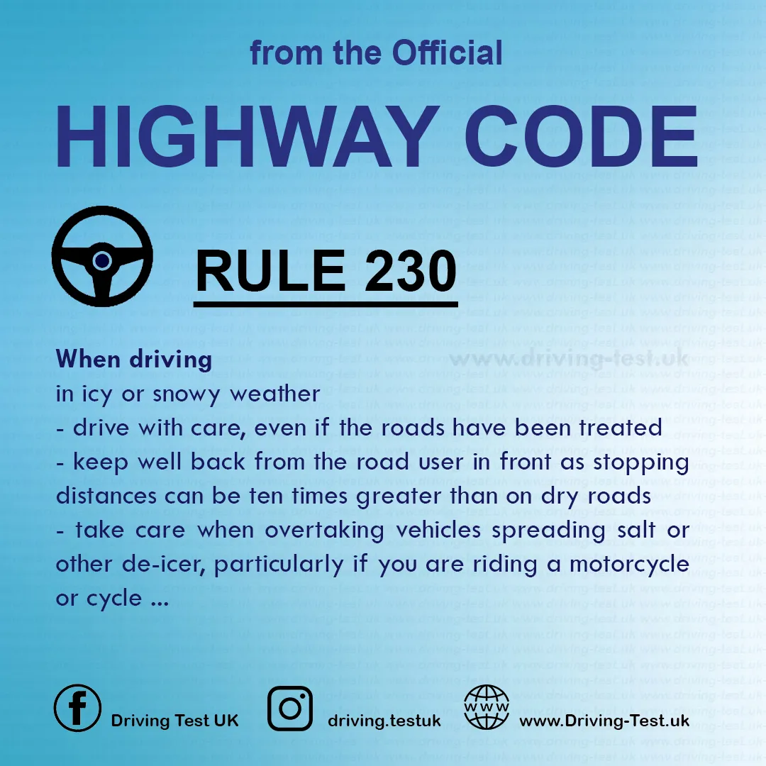 The Highway Code UK 2024 pdf Driving in adverse weather conditions Rule 230