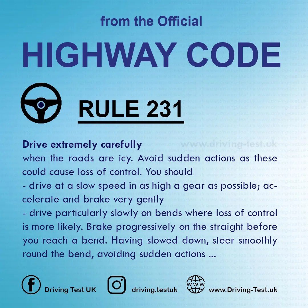 The Highway Code UK 2024 pdf Driving in adverse weather conditions Rule 231