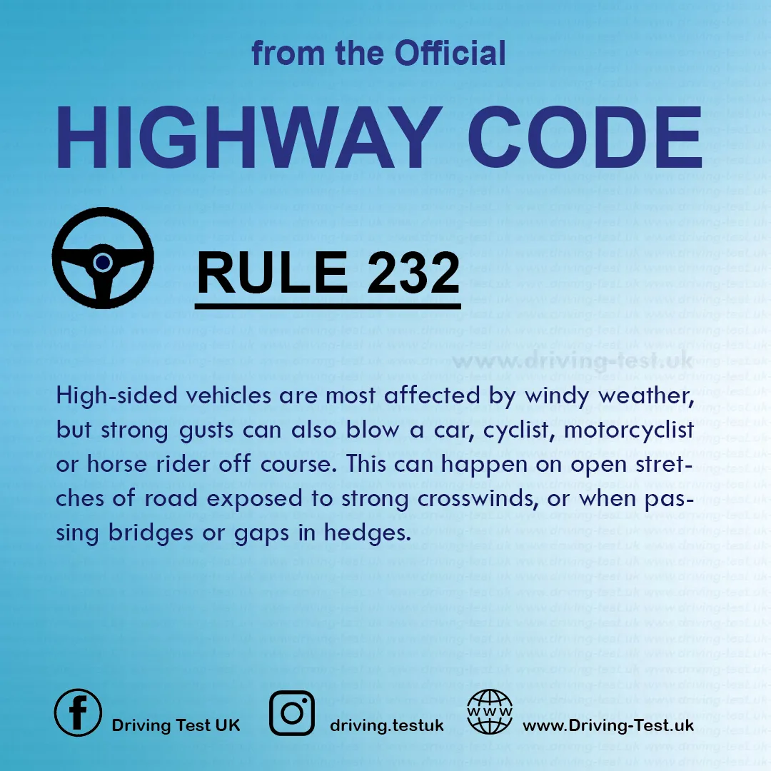 The Highway Code UK 2024 pdf Driving in adverse weather conditions Rule 232