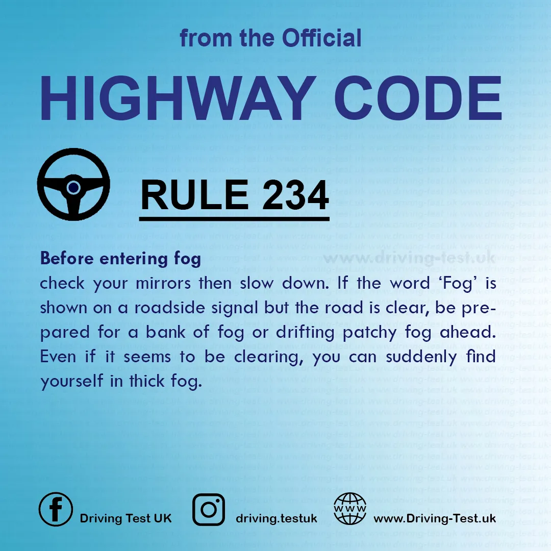 The Highway Code UK 2024 pdf Driving in adverse weather conditions Rule 234