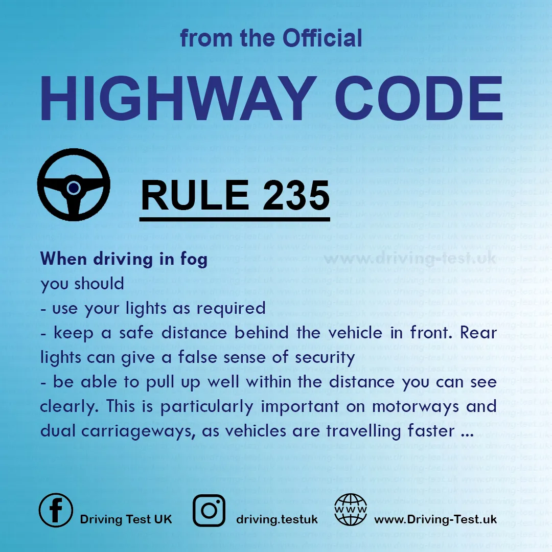 The Highway Code UK 2024 pdf Driving in adverse weather conditions Rule 235