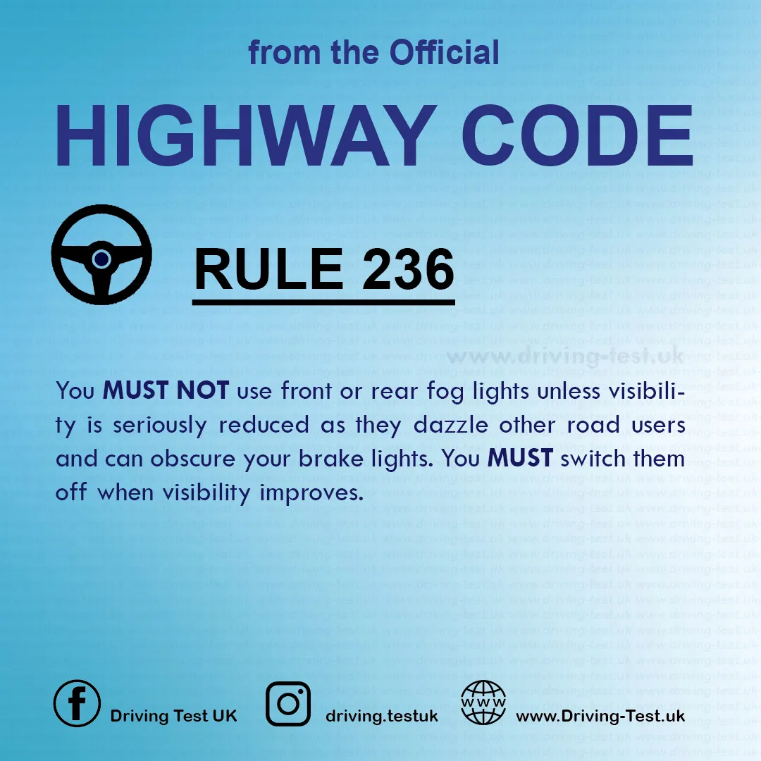 The Highway Code UK 2024 pdf Driving in adverse weather conditions Rule 236
