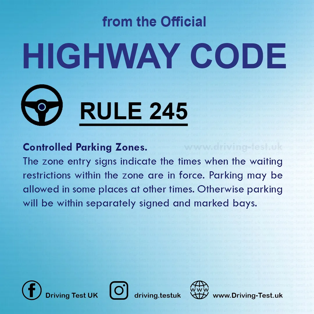 Waiting and parking rules UK London penalty points Highway Code Rule 245