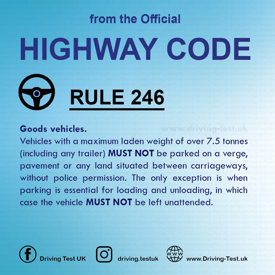 Waiting and parking rules UK London penalty points Highway Code Rule 246