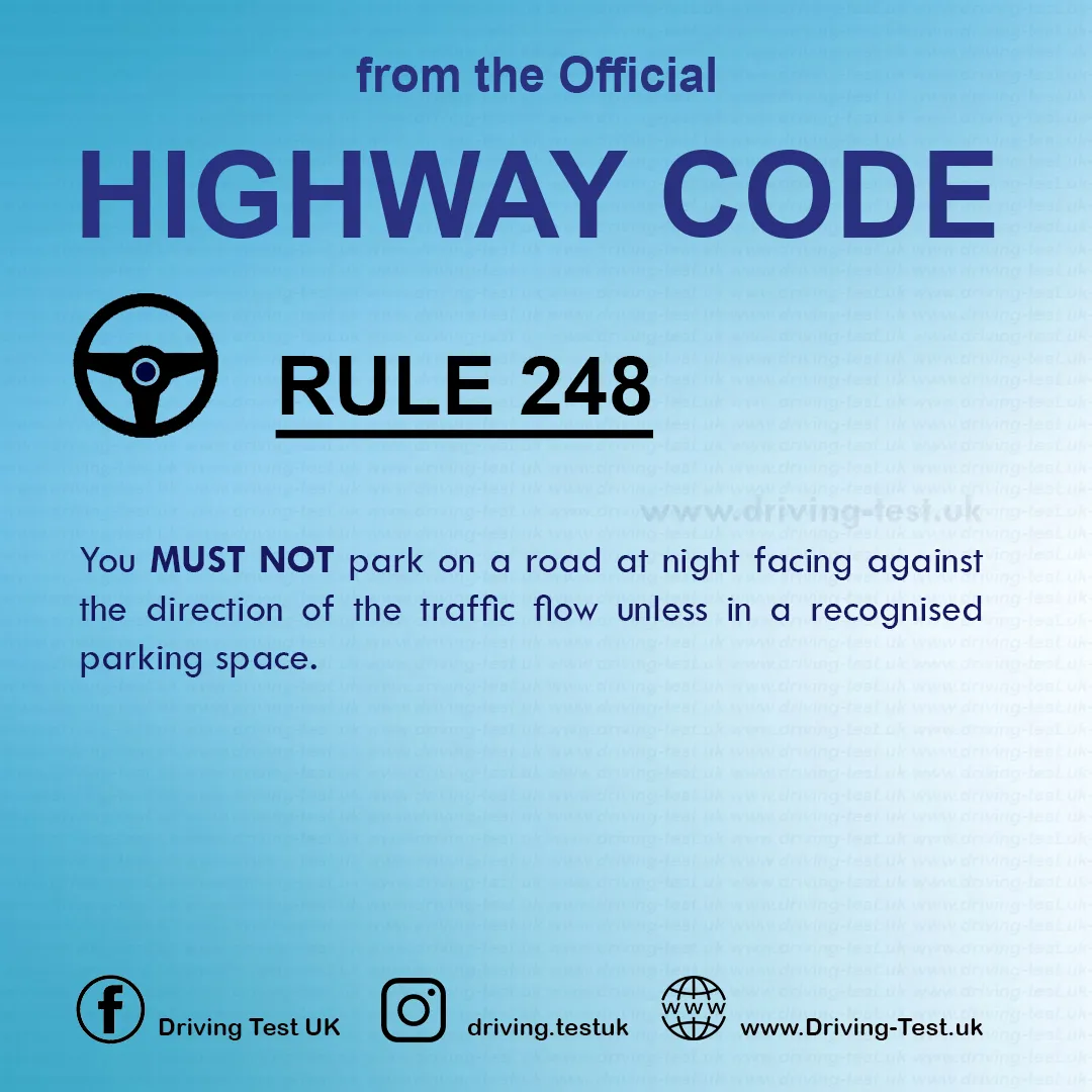 Waiting and parking rules UK London penalty points Highway Code Rule 248