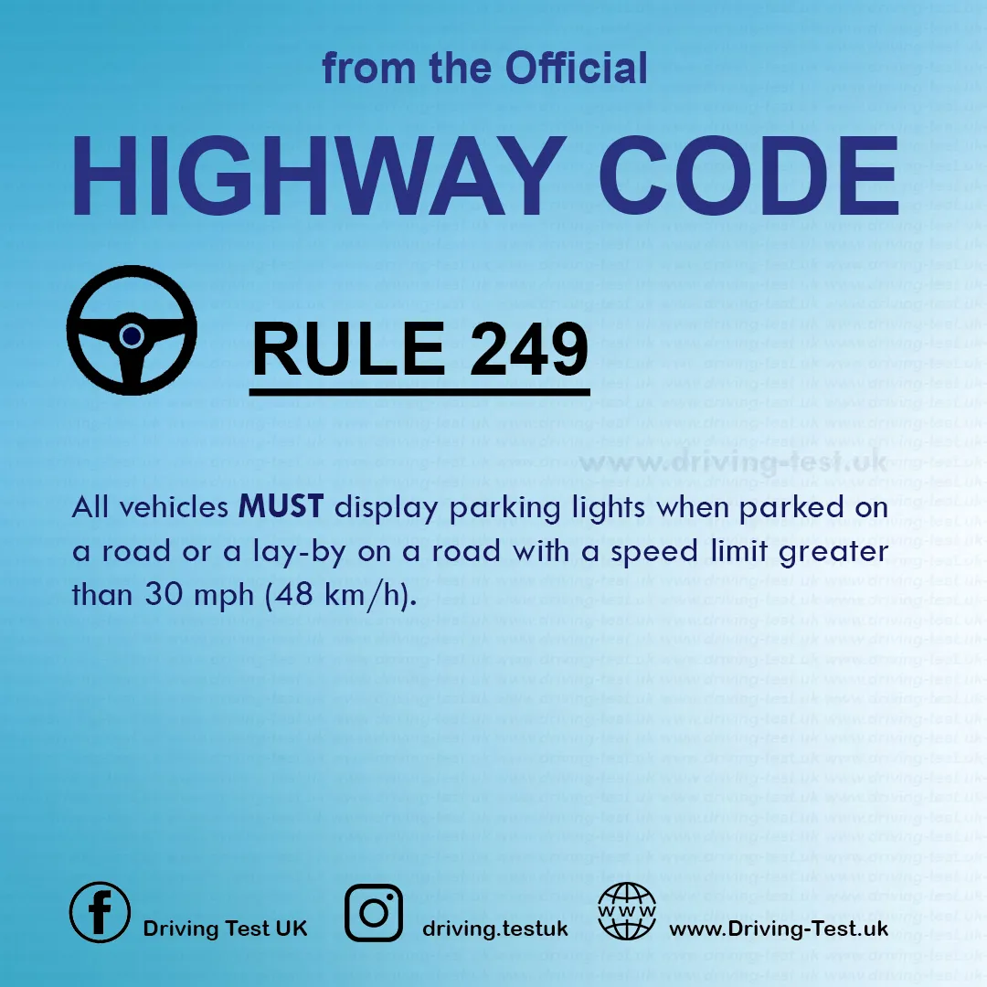 Waiting and parking rules UK London penalty points Highway Code Rule 249