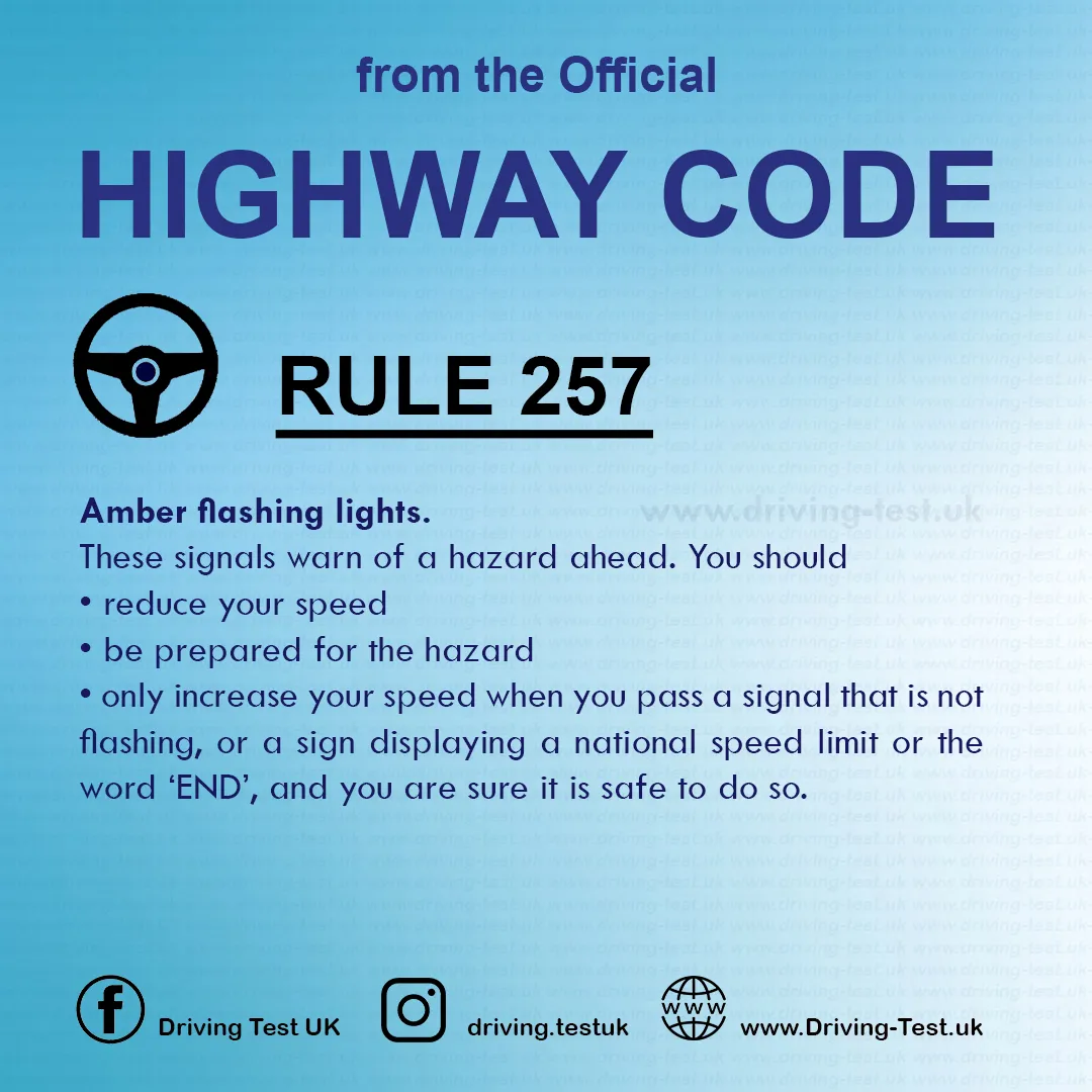 Road rules on Motorways UK Highway Code free Rule 257