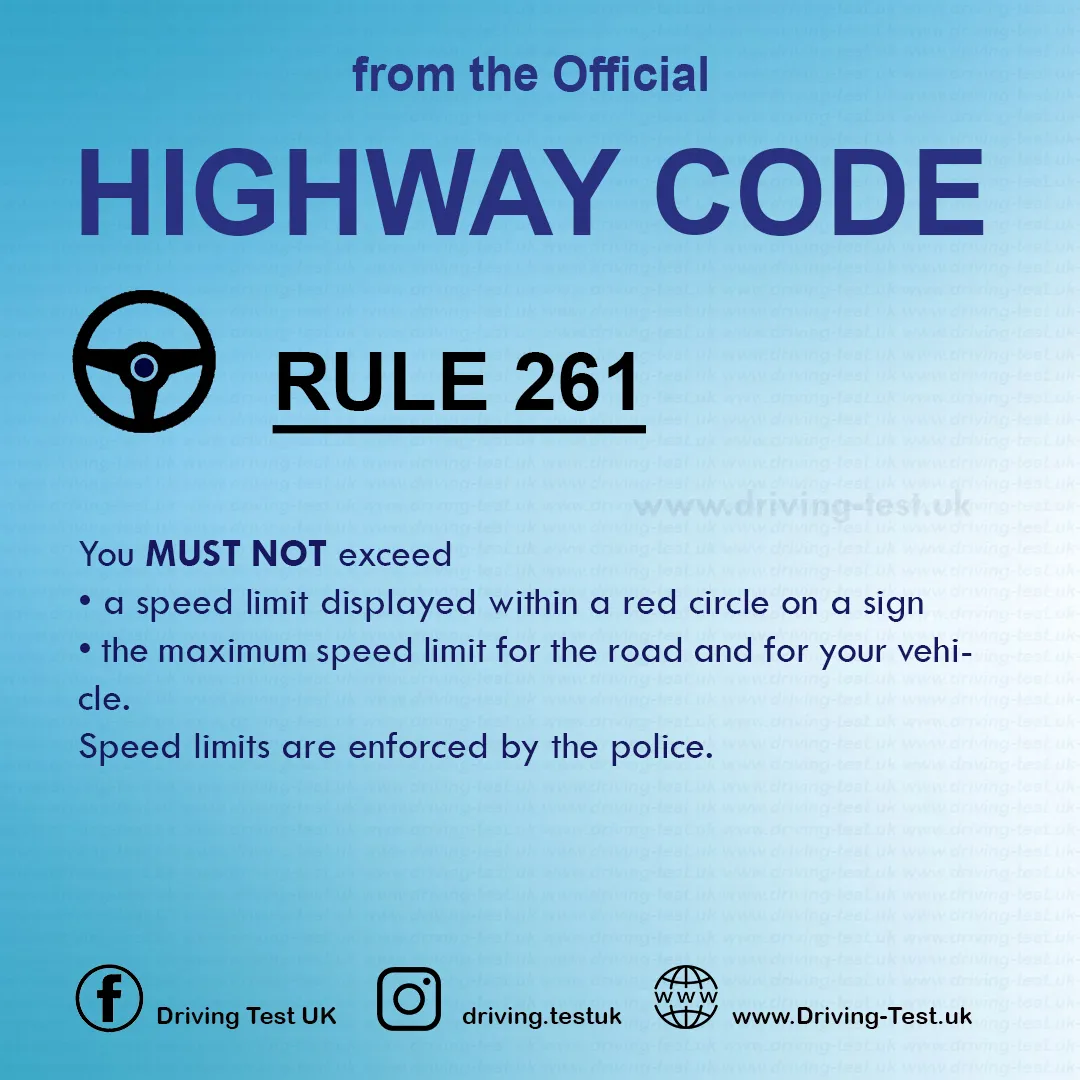 Road rules on Motorways UK Highway Code free Rule 261