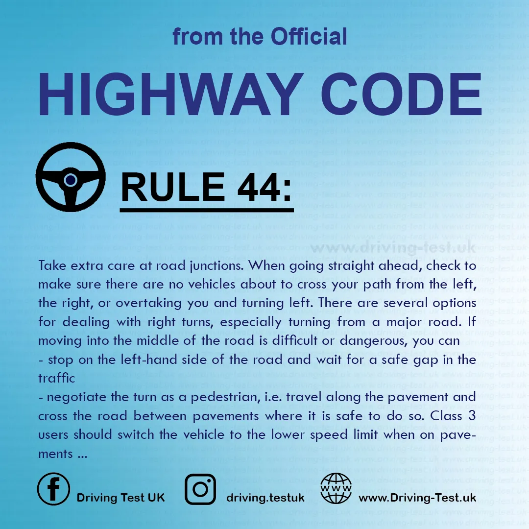 British Highway Code Rules for powered wheelchairs and mobility scooters Rule 44