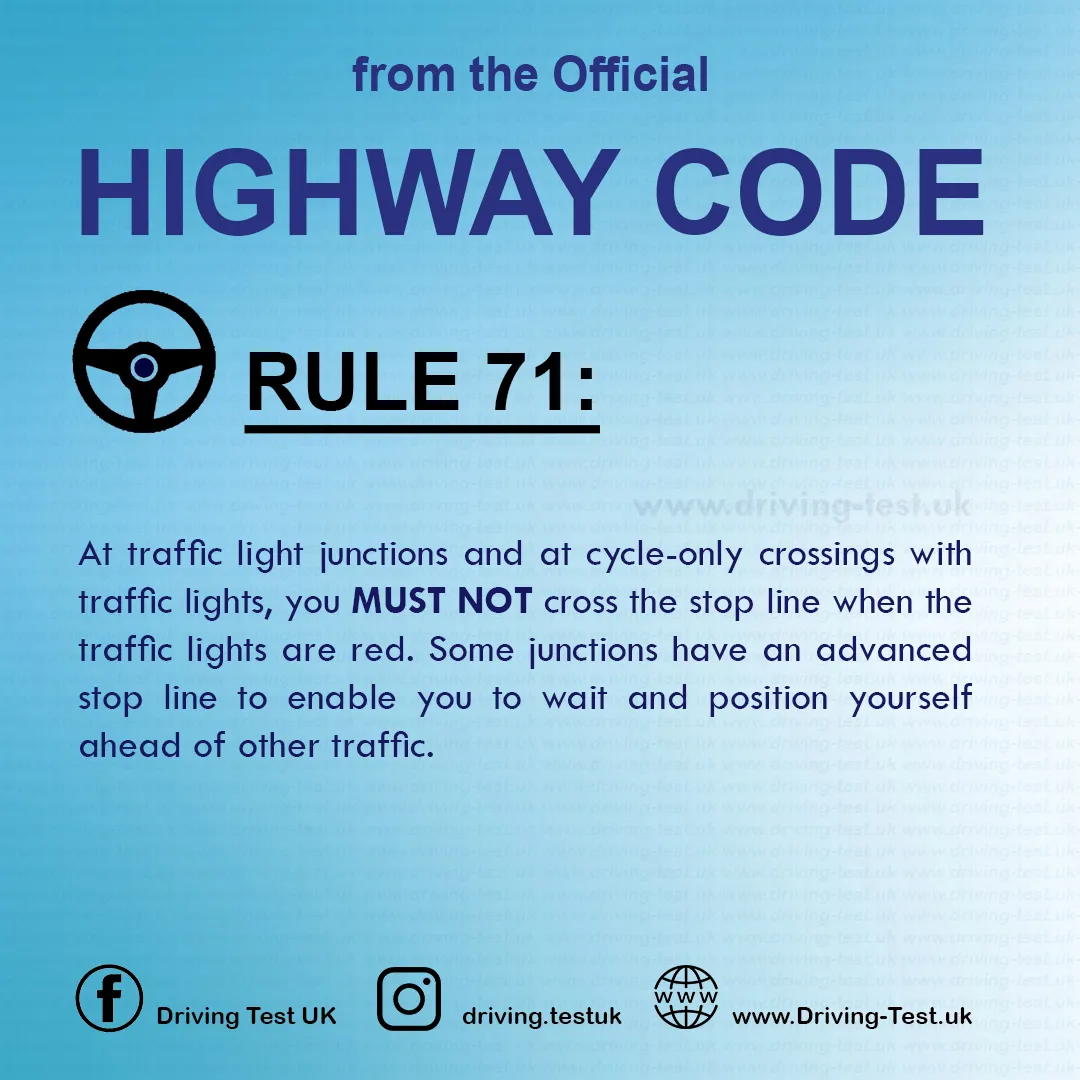 Rules for cyclists The Official British Highway Code free Rule 71