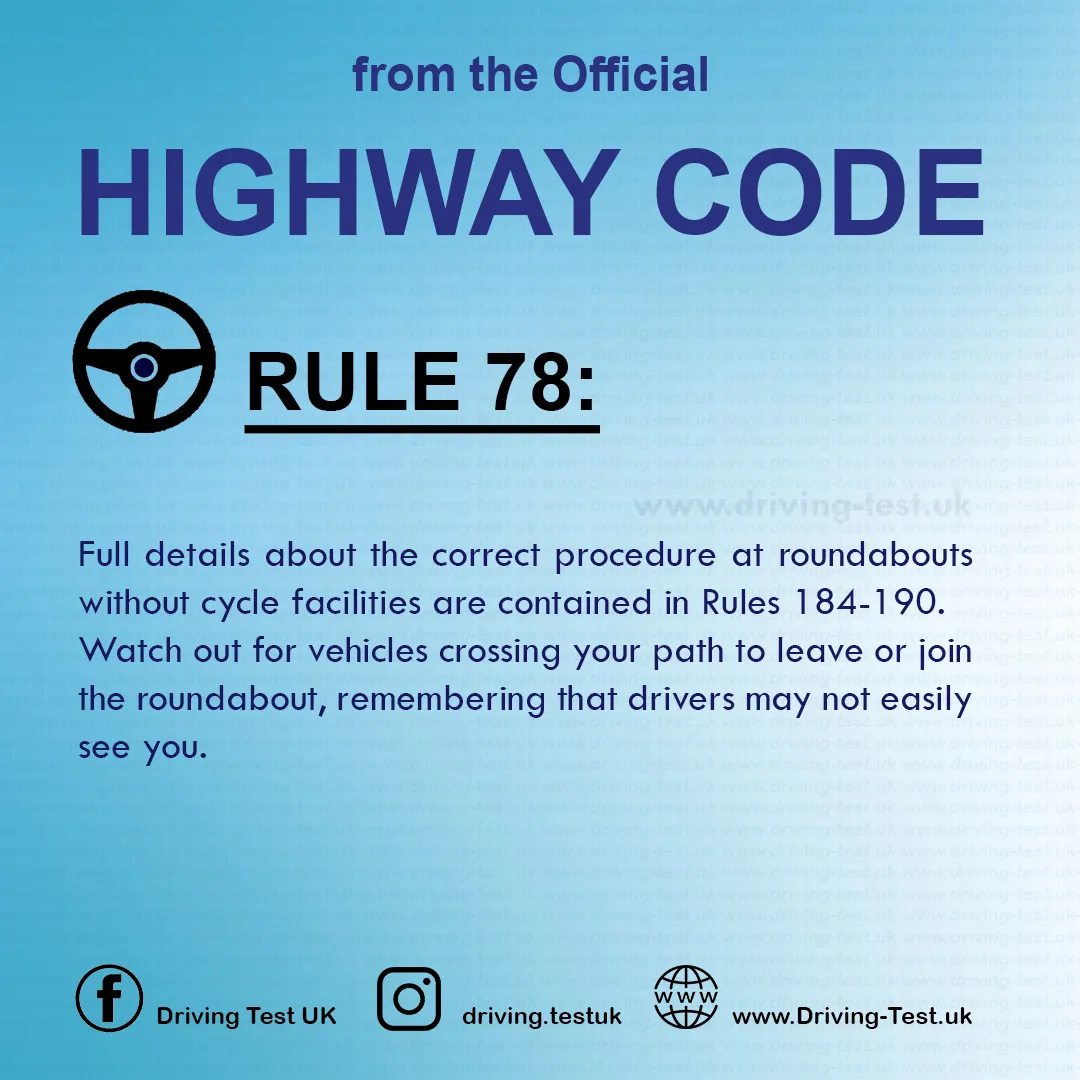 Rules for cyclists The Official British Highway Code free Rule 78