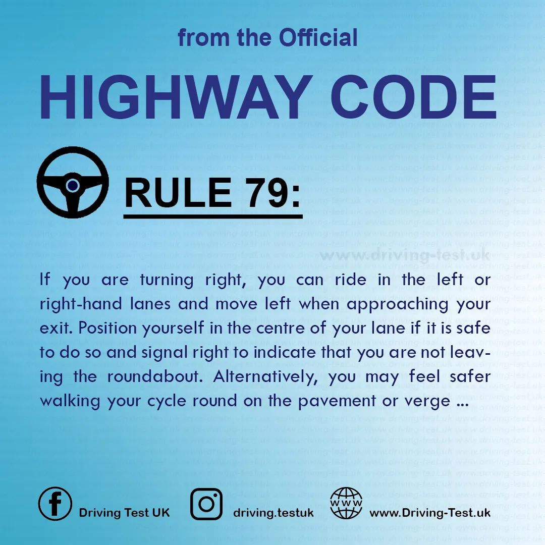 Rules for cyclists The Official British Highway Code free Rule 79