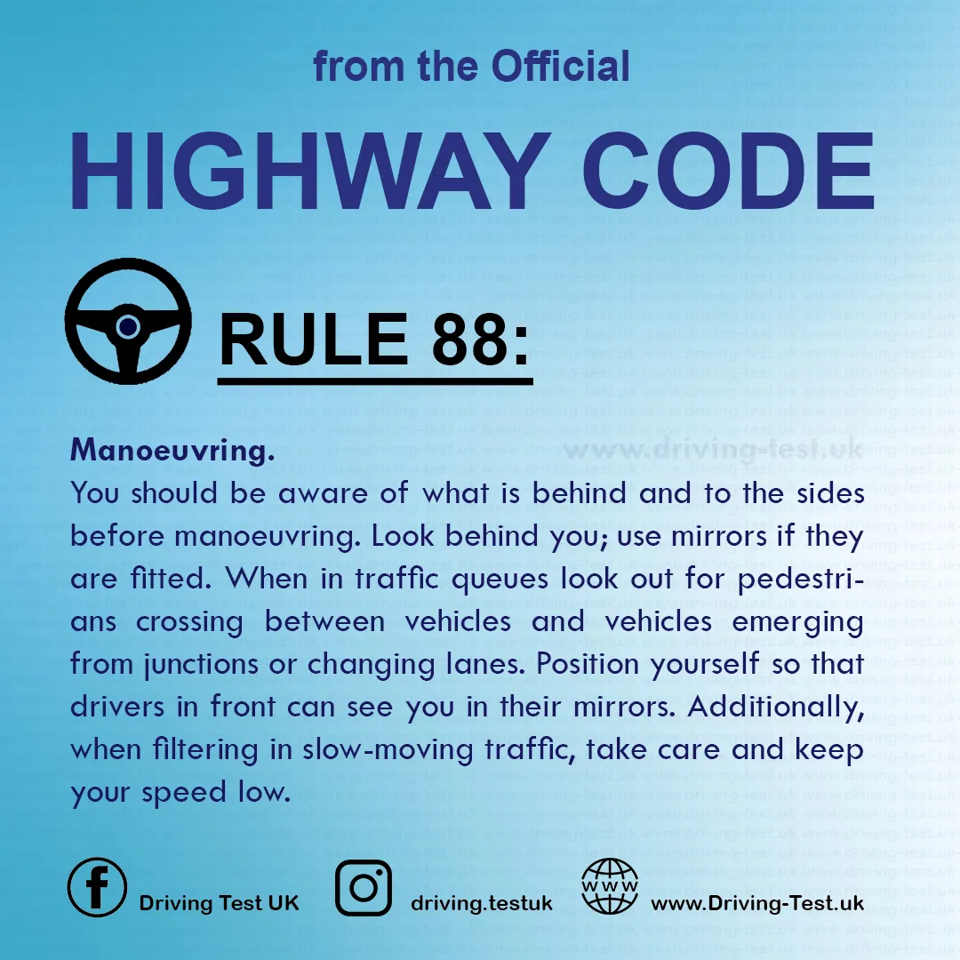 Motorcycles UK Rules CBT Course Highway Code Rule 88