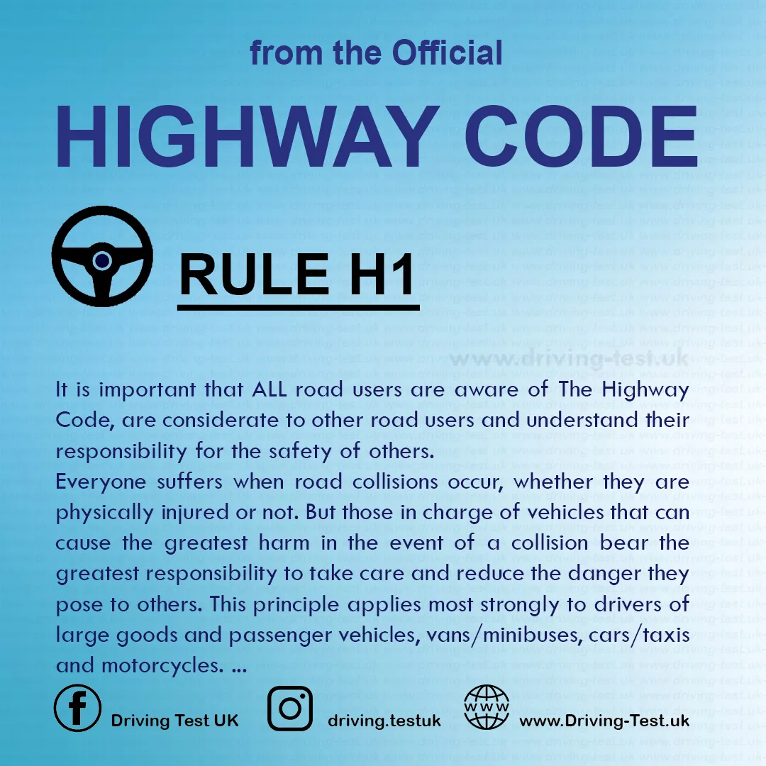 The Official Highway Code UK Driving New Rules pdf Rule H1 H2 H3